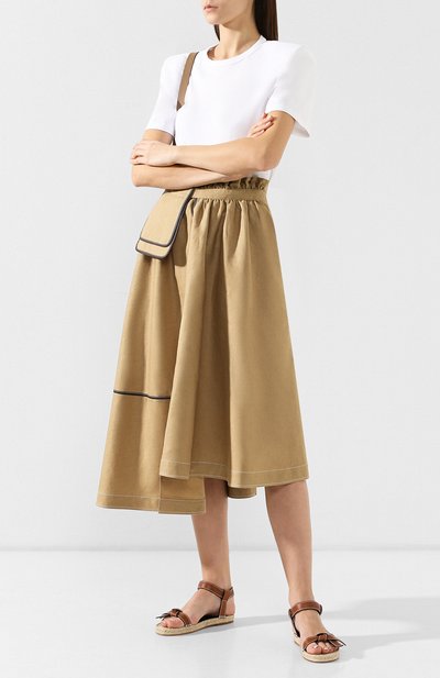 Юбка из смеси льна и вискозы LOEWE бежевого цвета по цене 94250 руб., арт. S2195200R0, фото 2 Юбка из смеси льна и вискозы LOEWE, арт. S2195200R0, фото 2