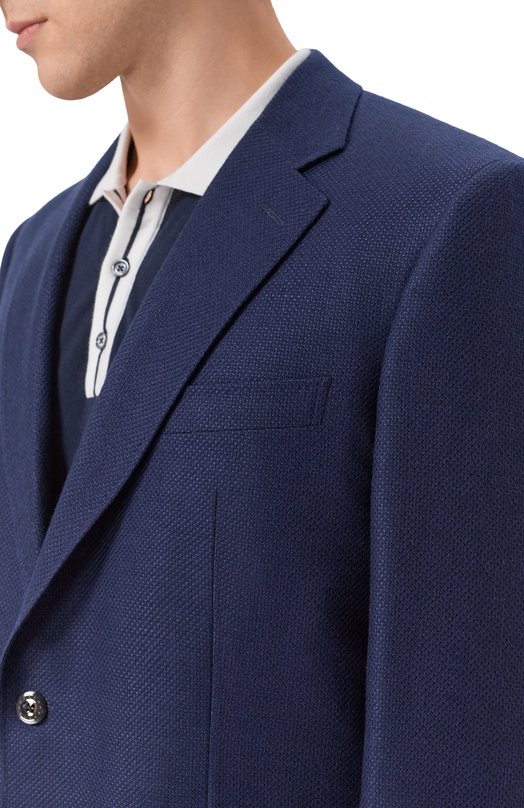 Пиджак из кашемира и шелка Stefano Ricci S1RM4322T0/C168HA Синий  S1RM4322T0/C168HA Фото 6