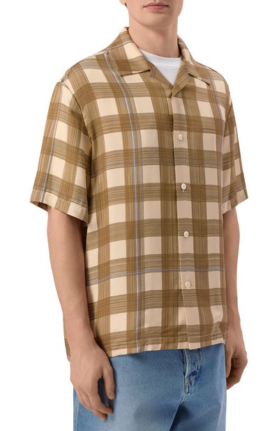 Рубашка из вискозы JIL SANDER бежевого цвета по цене 169500 руб., арт. J22DL0364/J65341, фото 3 Рубашка из вискозы JIL SANDER, арт. J22DL0364/J65341, фото 3