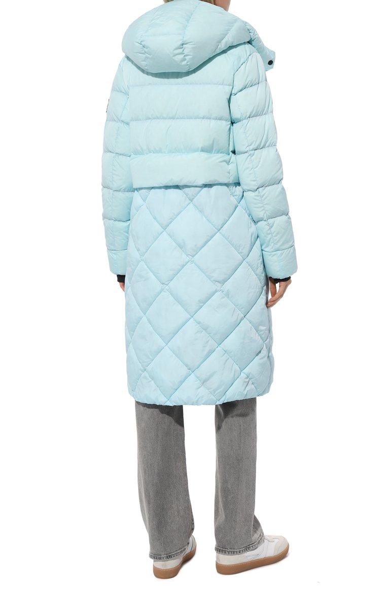 Женский пуховик BOGNER FIRE+ICE голубого цвета, арт. 44527515 | Фото 4 (Рукава: Длинные; Длина (верхняя одежда): До колена; Материал утеплителя: Пух и перо; Материал внешний: Синтетический материал; Стили: Спорт-шик; Кросс-КТ: Пуховик)