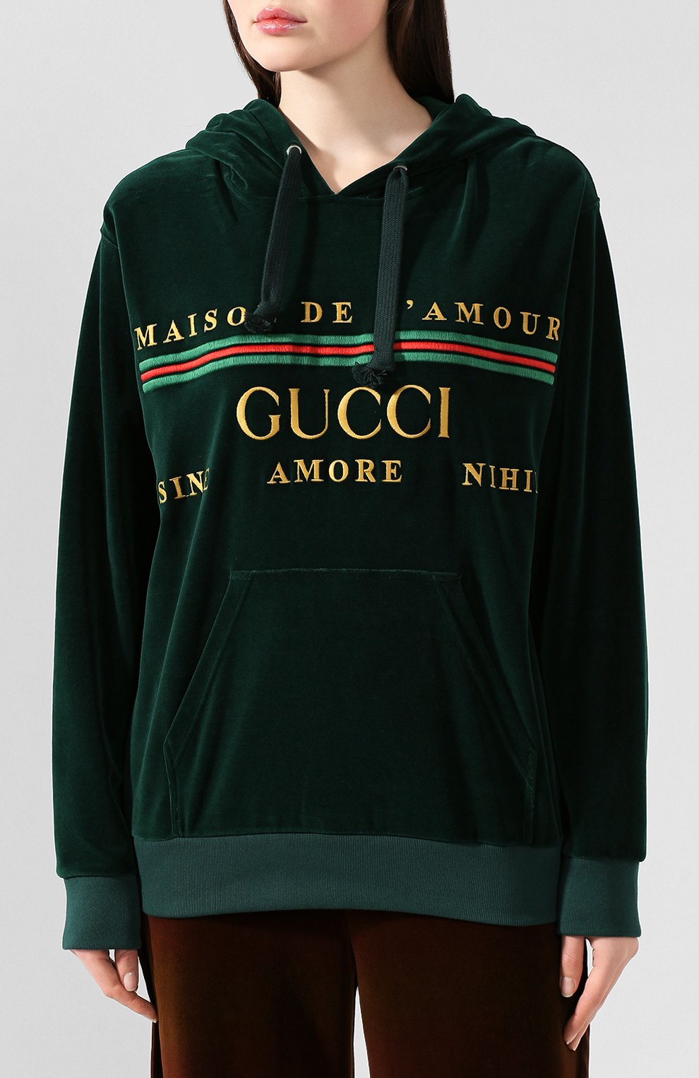 Хлопковое худи GUCCI зеленого цвета по цене 89950 руб., арт. 595773/XJBT1, фото 3 Хлопковое худи GUCCI, арт. 595773/XJBT1, фото 3
