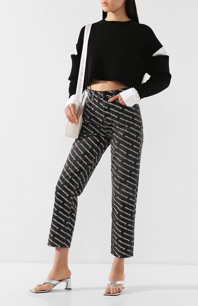 Джинсы ALEXANDER WANG черно-белого цвета по цене 38550 руб., арт. 4D994401DJ, фото 2 Джинсы ALEXANDER WANG, арт. 4D994401DJ, фото 2