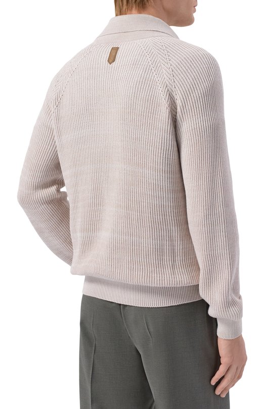 Хлопковый кардиган Canali C1182/MK02469 Бежевый  C1182/MK02469 Фото 4