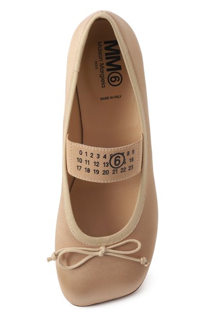 Текстильные балетки MM6 бежевого цвета по цене 28900 руб., арт. 79715 VAR2/36-41, фото 4 Текстильные балетки MM6, арт. 79715 VAR2/36-41, фото 4