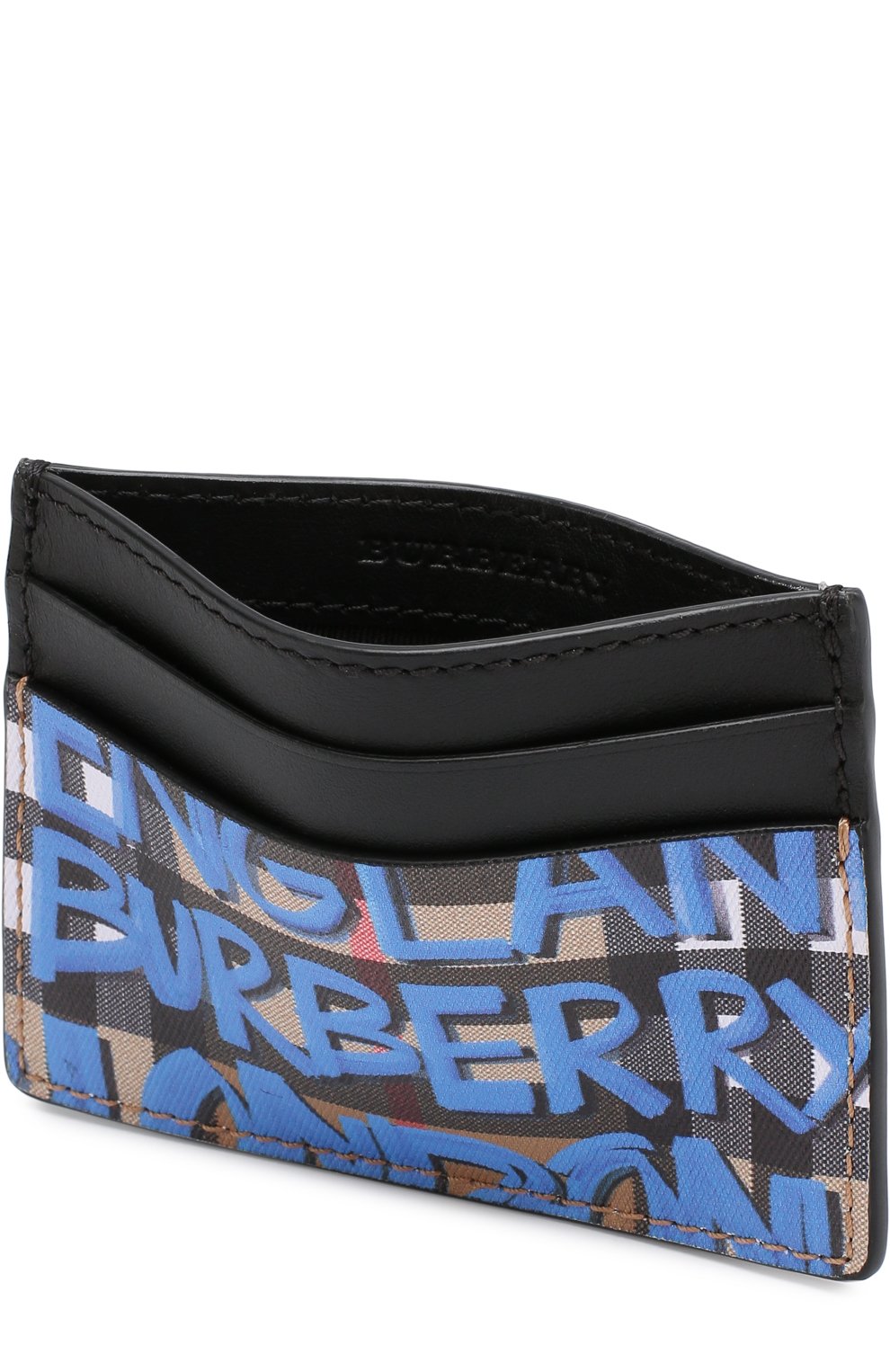 Кожаный футляр для кредитных карт в клетку vintage check с принтом graffiti  BURBERRY, арт. 4073926, фото 3
