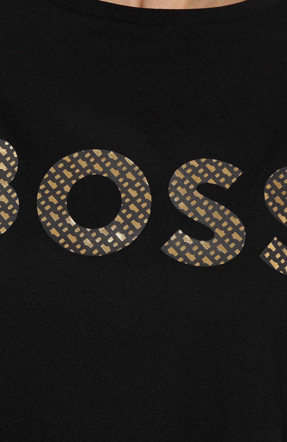 Хлопковая футболка BOSS черного цвета по цене 6720 руб., арт. 50485238, фото 5 Хлопковая футболка BOSS, арт. 50485238, фото 5