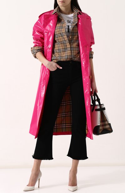 Приталенная хлопковая блуза в клетку BURBERRY, арт. 4073856, фото 2