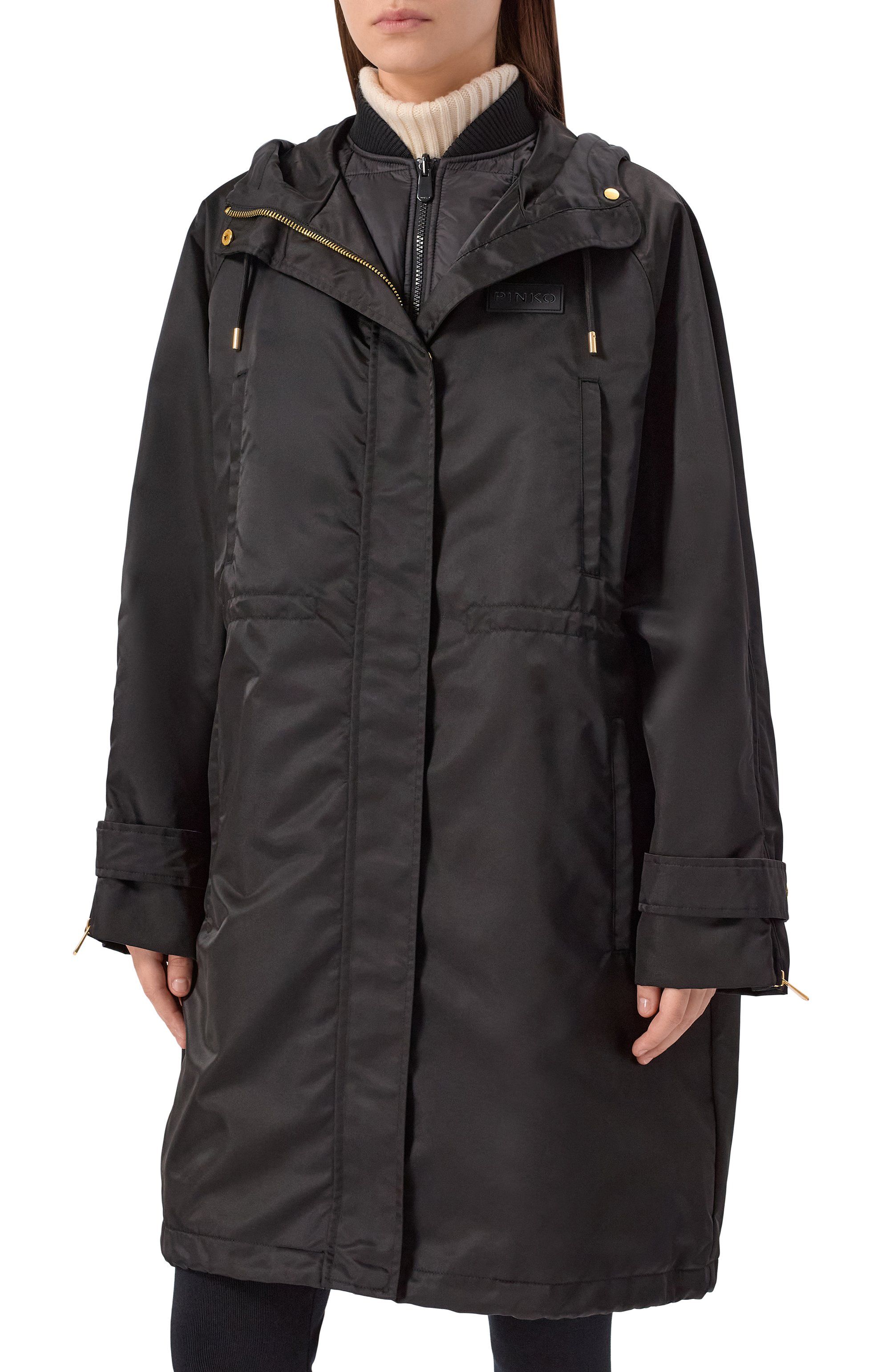 Комплект из парки и жилета PINKO черного цвета по цене 63950 руб., арт. 106015/A2ZA, фото 3 Комплект из парки и жилета PINKO, арт. 106015/A2ZA, фото 3