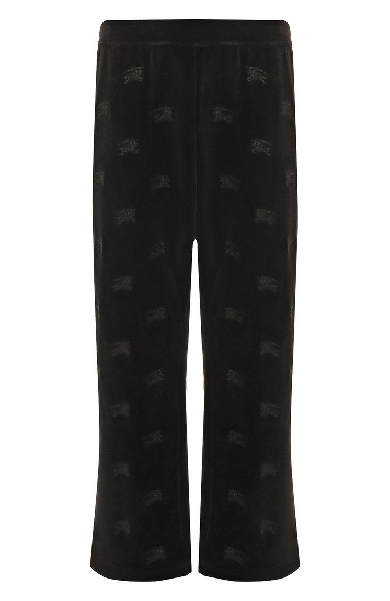 Мужские хлопковые брюки BURBERRY черного цвета, арт. 8070001 | Фото 1 (Длина (брюки, джинсы): Стандартные; Случай: Повседневный; Стили: Кэжуэл; Материал внешний: Хлопок)
