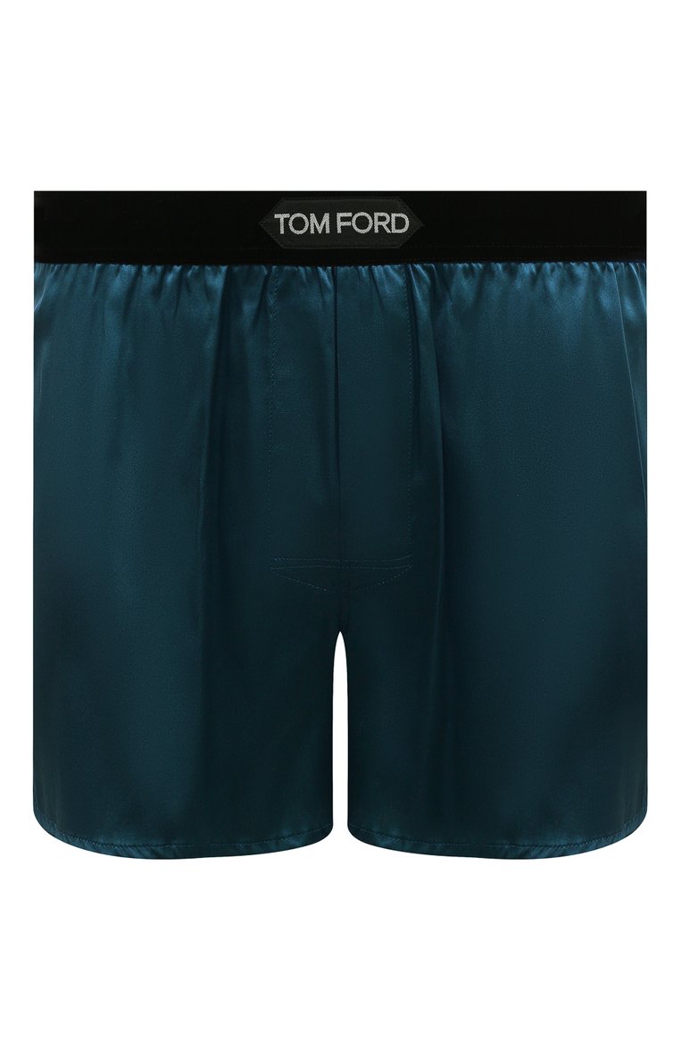 Мужские шелковые боксеры TOM FORD синего цвета, арт. T4LE4101/406 | Фото 1 (Материал внешний: Шелк; Нос: Не проставлено; Кросс-КТ: бельё; Мужское Кросс-КТ: Трусы; Трусы М: Трусы-шорты)