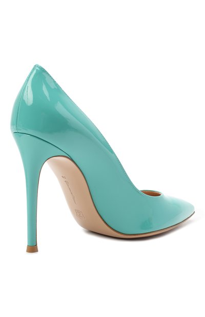 Кожаные туфли gianvito 105 GIANVITO ROSSI бирюзового цвета по цене 79300 руб., арт. G28470.15RIC.VERMALE, фото 4 Кожаные туфли gianvito 105 GIANVITO ROSSI, арт. G28470.15RIC.VERMALE, фото 4