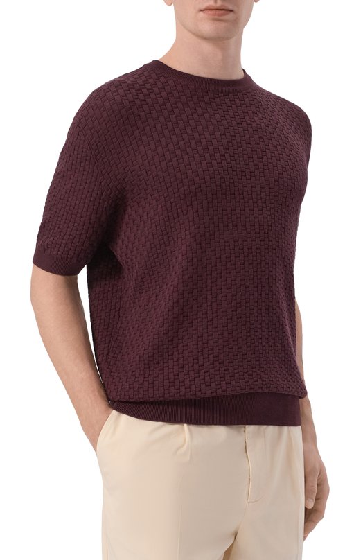 Джемпер из шелка и хлопка MVST M26.2PM.K041/Y104 CANESTR0 Бордовый  M26.2PM.K041/Y104 CANESTR0 Фото 3