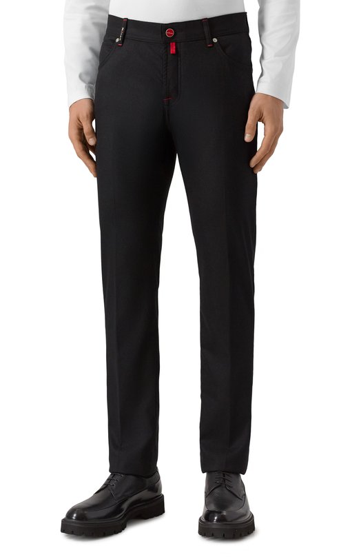 Шерстяные брюки Kiton UPNJSK0124G08 Чёрный  UPNJSK0124G08 Фото 3