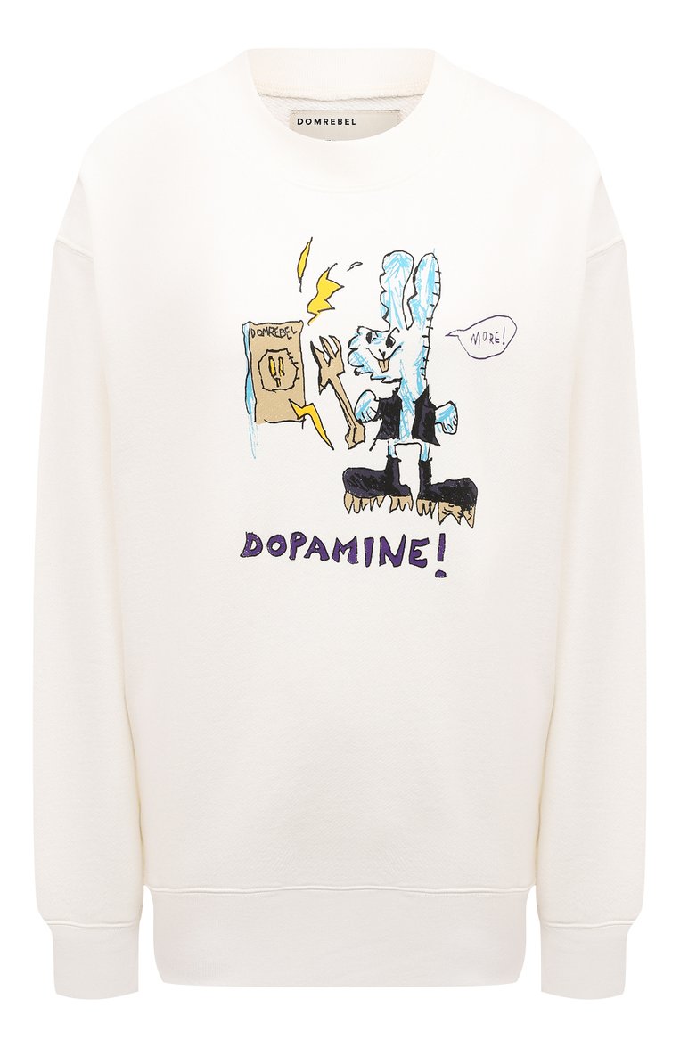 Женский хлопковый свитшот DOMREBEL белого цвета, арт. SH0CK/SWEATSHIRT | Фото 1 (Рукава: Длинные; Длина (для топов): Стандартные; Материал сплава: Проставлено; Материал внешний: Хлопок; Драгоценные камни: Проставлено; Женское Кросс-КТ: Свитшот-одежда; Стили: Кэжуэл)