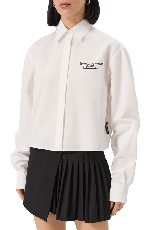 Хлопковая рубашка Off-White 0WGE02AS25FAB001 Белый  0WGE02AS25FAB001 Фото 3