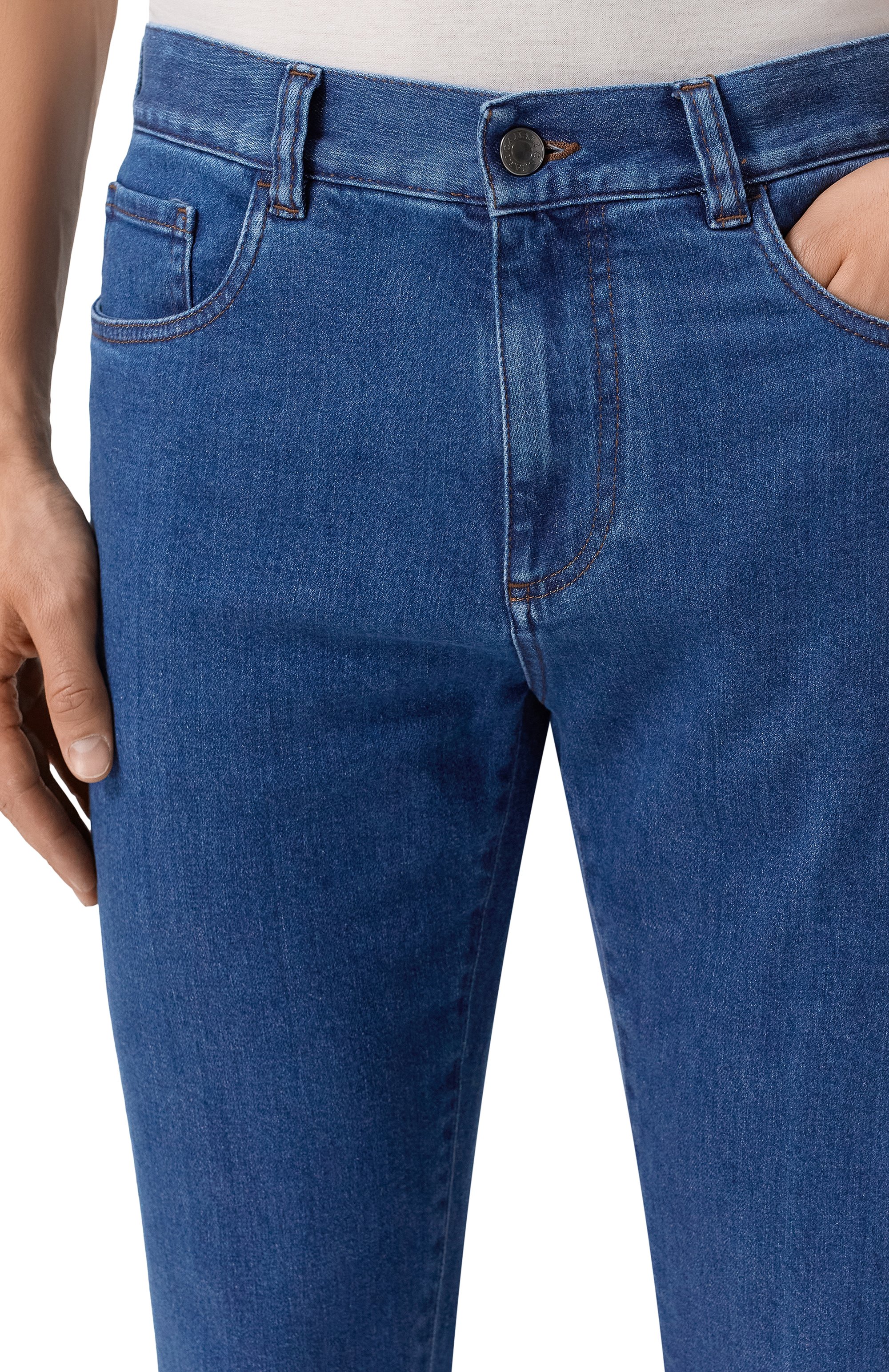 Джинсы CANALI синего цвета по цене 63900 руб., арт. 91719/PX01028, фото 5 Джинсы CANALI, арт. 91719/PX01028, фото 5