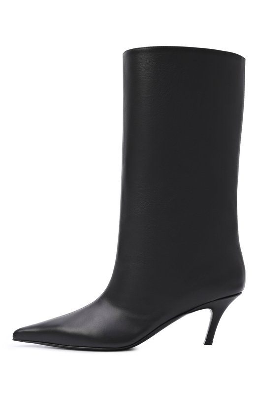 Кожаные сапоги Fiona 60 Amina Muaddi FI0NA B00T/NAPPA Чёрный  FI0NA B00T/NAPPA Фото 4