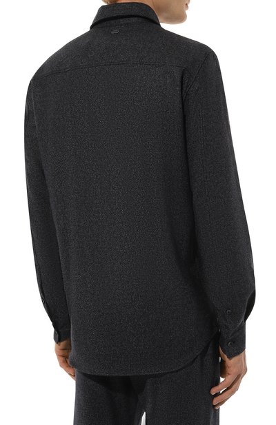 Рубашка из шерсти и вискозы AGNONA темно-синего цвета по цене 87900 руб., арт. TD08U3E/UW014E, фото 4 Рубашка из шерсти и вискозы AGNONA, арт. TD08U3E/UW014E, фото 4