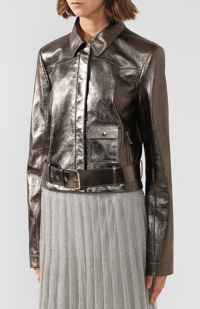 Кожаная куртка с поясом ELIE SAAB, арт. 9930, фото 3