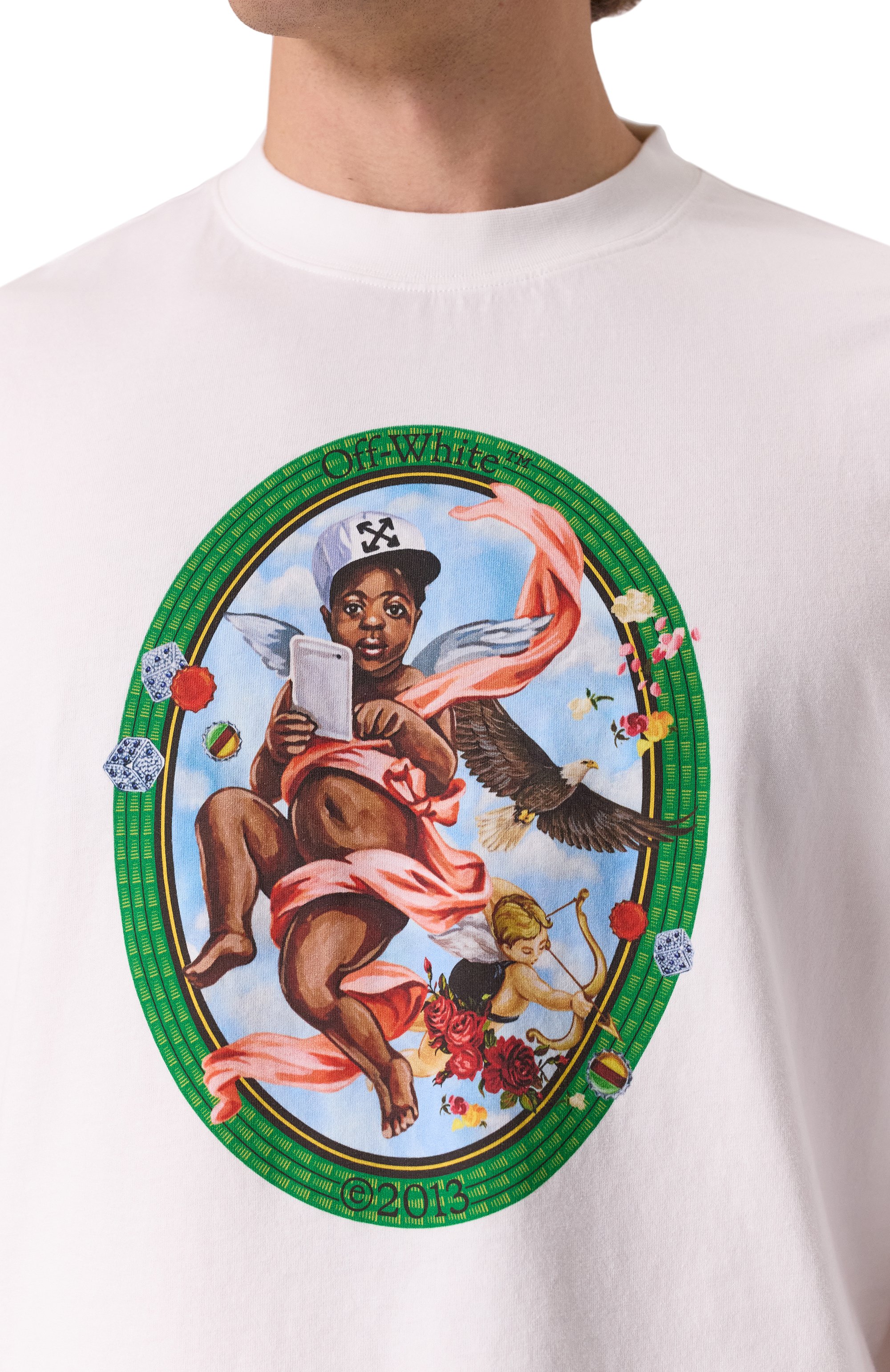 Хлопковая футболка OFF-WHITE, арт. 0MAA120S25JER002, фото 5