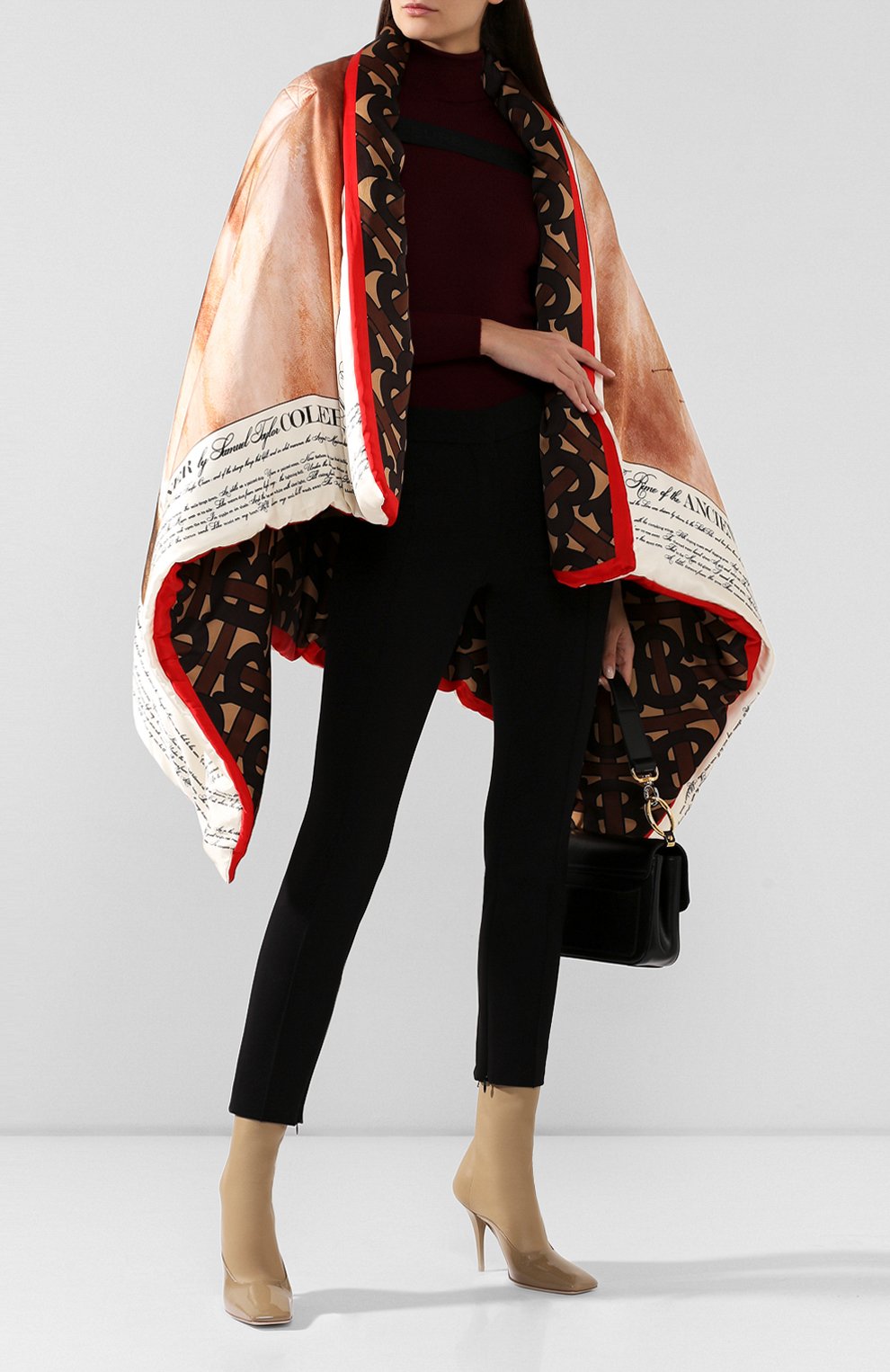 Шелковая накидка BURBERRY коричневого цвета по цене 149000 руб., арт. 8021556, фото 2 Шелковая накидка BURBERRY, арт. 8021556, фото 2