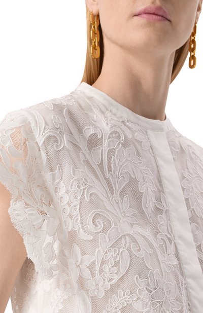 Блузка GIAMBATTISTA VALLI белого цвета по цене 241000 руб., арт. 25SSPVFP1026-02STA, фото 5 Блузка GIAMBATTISTA VALLI, арт. 25SSPVFP1026-02STA, фото 5