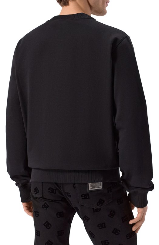 Хлопковый свитшот Dolce & Gabbana G9ABJT/G7F2G Чёрный  G9ABJT/G7F2G Фото 4