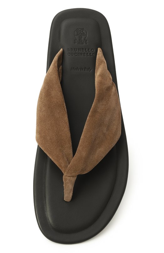 Замшевые шлепанцы Brunello Cucinelli MZSFC2890 Коричневый  MZSFC2890 Фото 6
