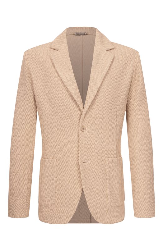 Пиджак из шелка и хлопка Stefano Ricci K616442J02/F26111_003 Бежевый K616442J02/F26111_003