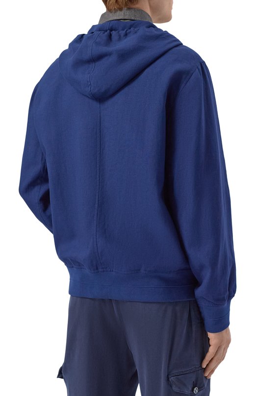 Бомбер изо льна и шерсти Brunello Cucinelli MW4946873 Синий  MW4946873 Фото 4