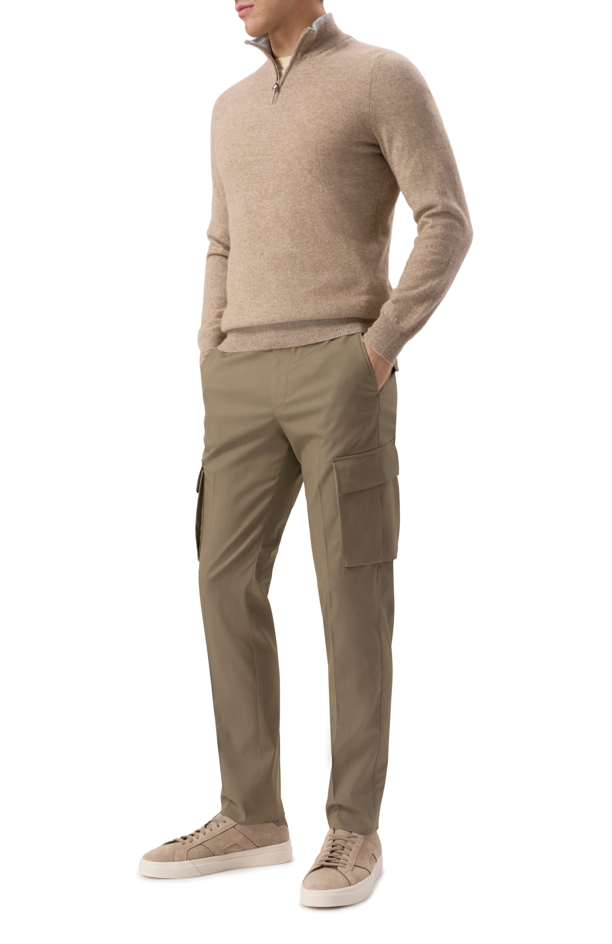 Брюки-карго CORNELIANI темно-бежевого цвета по цене 49600 руб., арт. 254L02-2518518, фото 2 Брюки-карго CORNELIANI, арт. 254L02-2518518, фото 2