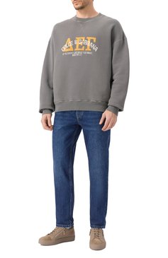 Мужской хлопковый свитшот DOLCE & GABBANA серого цвета, арт. G9BALT/G7NTR | Фото 2 (Драгоценные камни: Проставлено; Материал сплава: Проставлено; Материал внешний: Хлопок; Длина (для топов): Стандартные; Рукава: Длинные; Мужское Кросс-КТ: свитшот-одежда; Принт: С принтом; Стили: Кэжуэл)