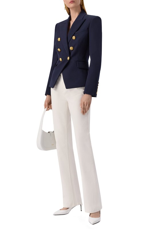 Шерстяной жакет Balmain XF1SG000/WB08 Синий  XF1SG000/WB08 Фото 2