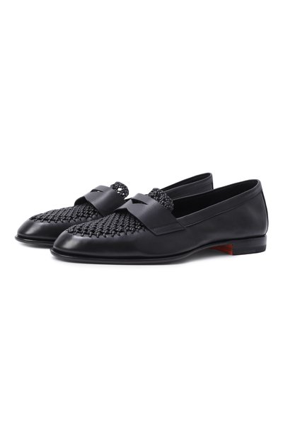 Женские кожаные пенни-лоферы SANTONI, арт. WUSG72100HAFSYWE