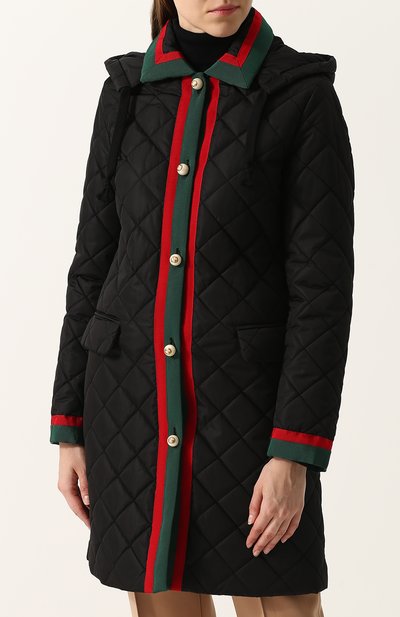 Приталенное стеганое пальто с капюшоном GUCCI, арт. 473850/ZJZ36, фото 3