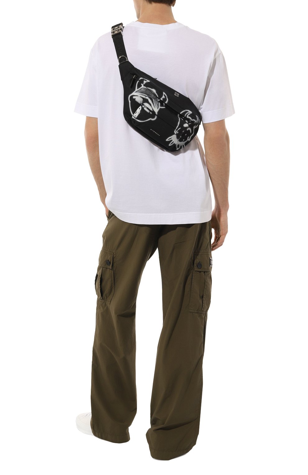 Текстильная поясная сумка givenchy x chito GIVENCHY черно-белого цвета по цене 108500 руб., арт. BKU01Z/K1CW, фото 7 Текстильная поясная сумка givenchy x chito GIVENCHY, арт. BKU01Z/K1CW, фото 7