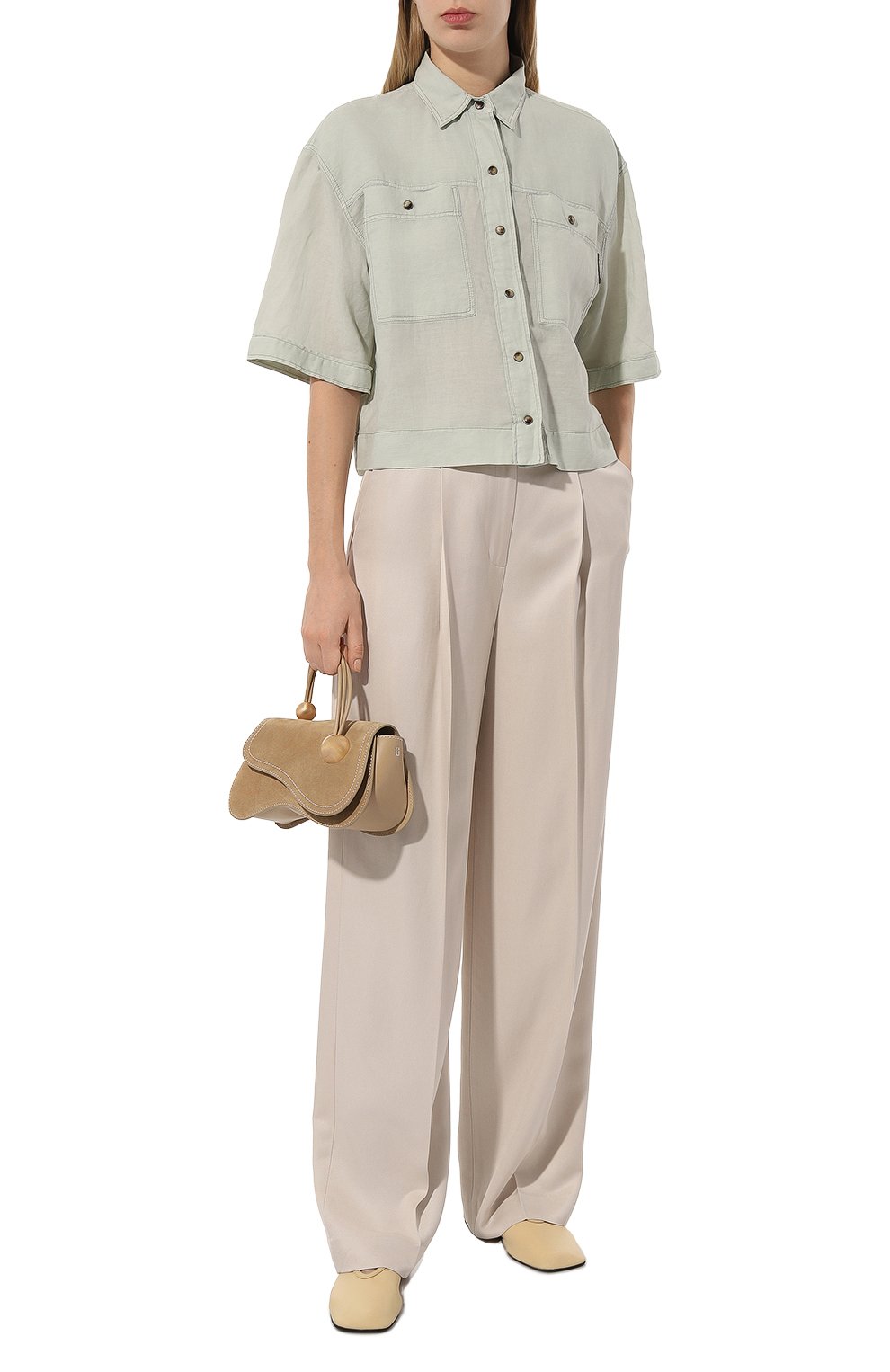 Рубашка изо льна и хлопка BRUNELLO CUCINELLI, арт. MD698B1304, фото 2