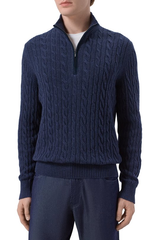 Кашемировый свитер Loro Piana FAD7358 Синий  FAD7358 Фото 3