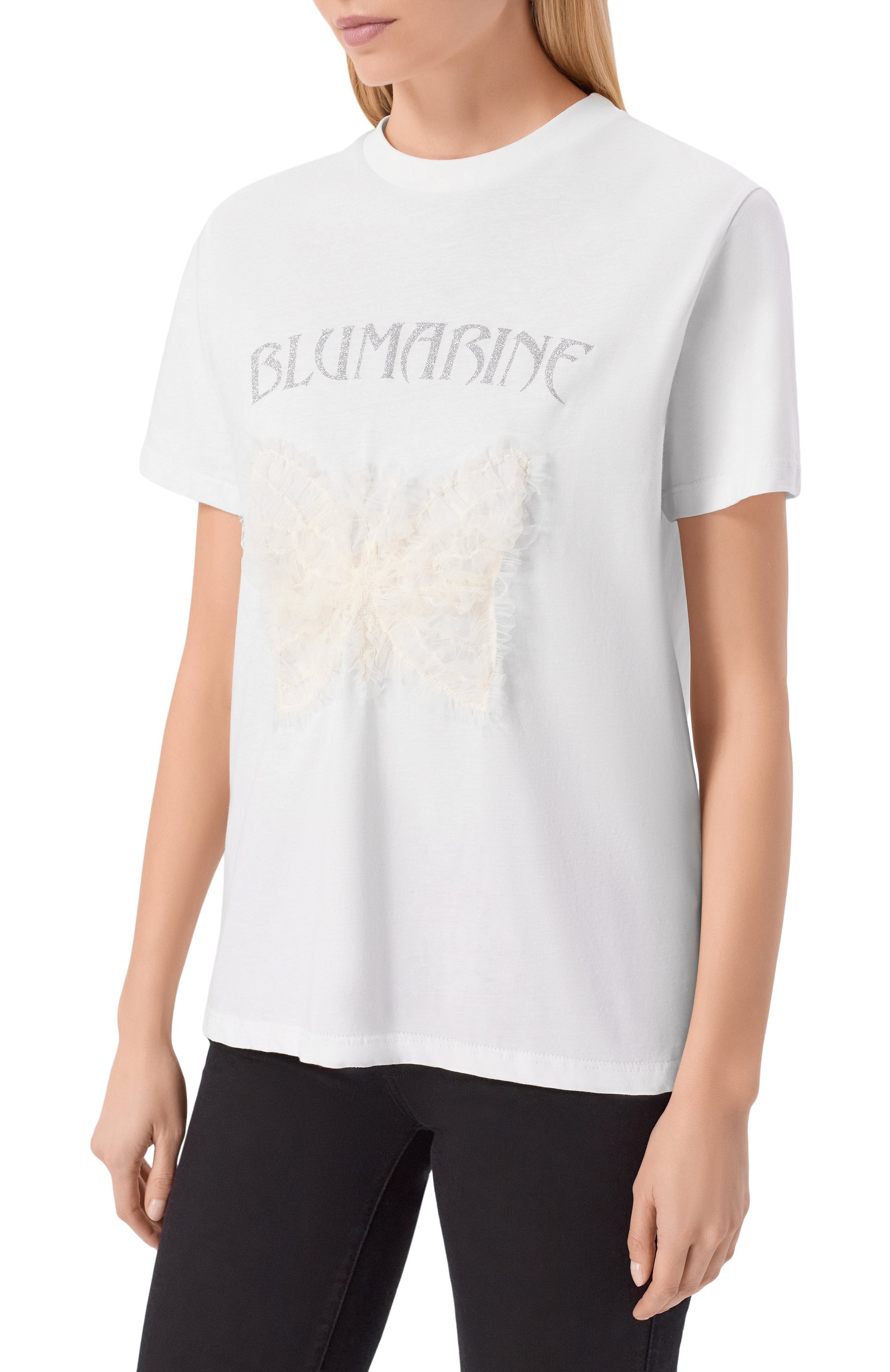 Хлопковая футболка BLUMARINE, арт. 4T109A/TJ0027, фото 3