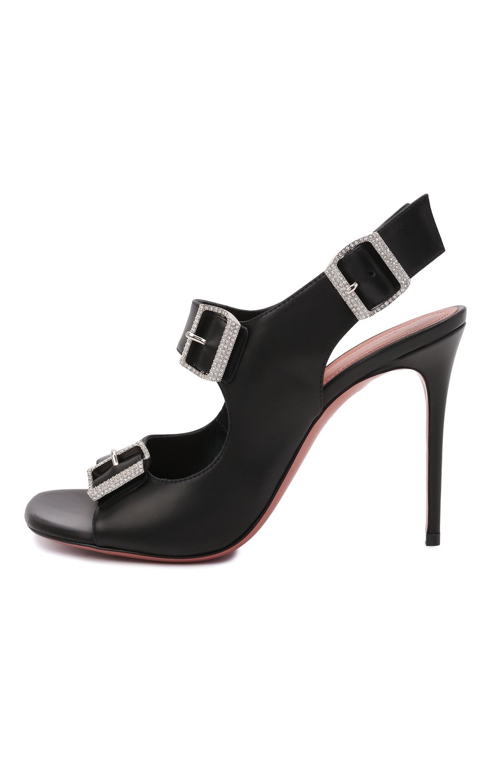 Кожаные босоножки marni AMINA MUADDI, арт. MARNI SANDAL/CALF/BLACK+WHITE CRYSTALS, фото 3