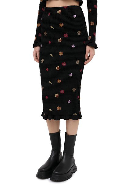Юбка из вискозы OFF-WHITE черного цвета по цене 139000 руб., арт. 0WCC104E20FAB0011001, фото 3 Юбка из вискозы OFF-WHITE, арт. 0WCC104E20FAB0011001, фото 3