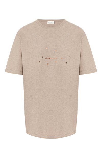 Женская хлопковая футболка SAINT LAURENT, арт. 577062/YBJG2