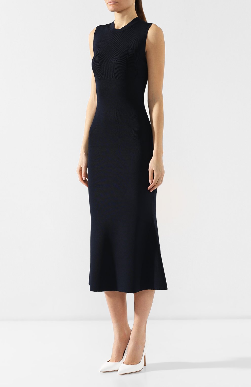 Платье из вискозы VICTORIA BECKHAM, арт. DR KNT 6706 PSS19 NEEDLE CHANGE SIG, фото 3