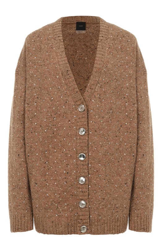 Кардиган из шерсти и вискозы Pinko 105739/A2U4 Коричневый 105739/A2U4