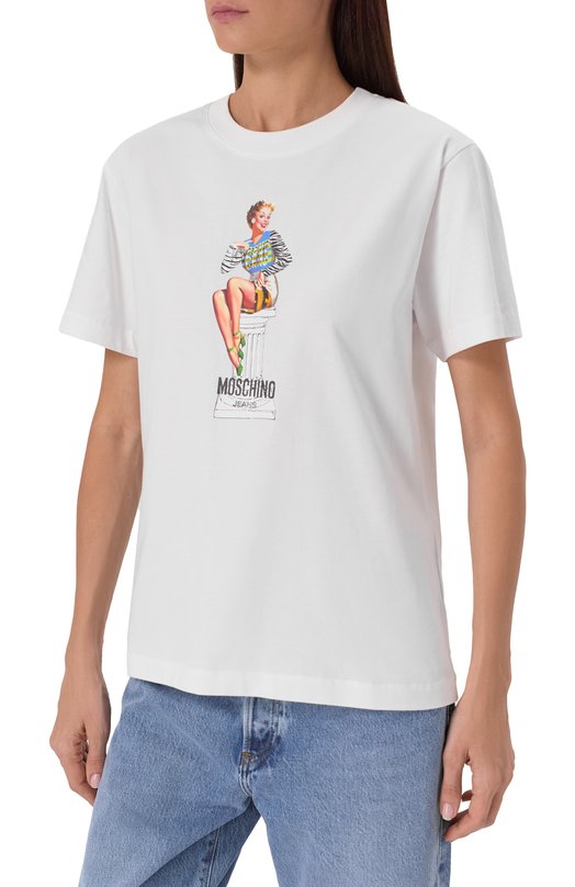 Хлопковая футболка M05CH1NO Jeans J0713/8236 Белый  J0713/8236 Фото 3