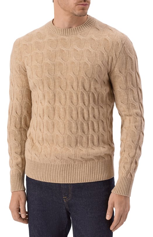 Джемпер из шерсти и кашемира Andrea Campagna M5625-6135V Бежевый  M5625-6135V Фото 3