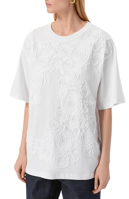 Хлопковая футболка Dries Van Noten 011119-2603-001 Белый  011119-2603-001 Фото 3
