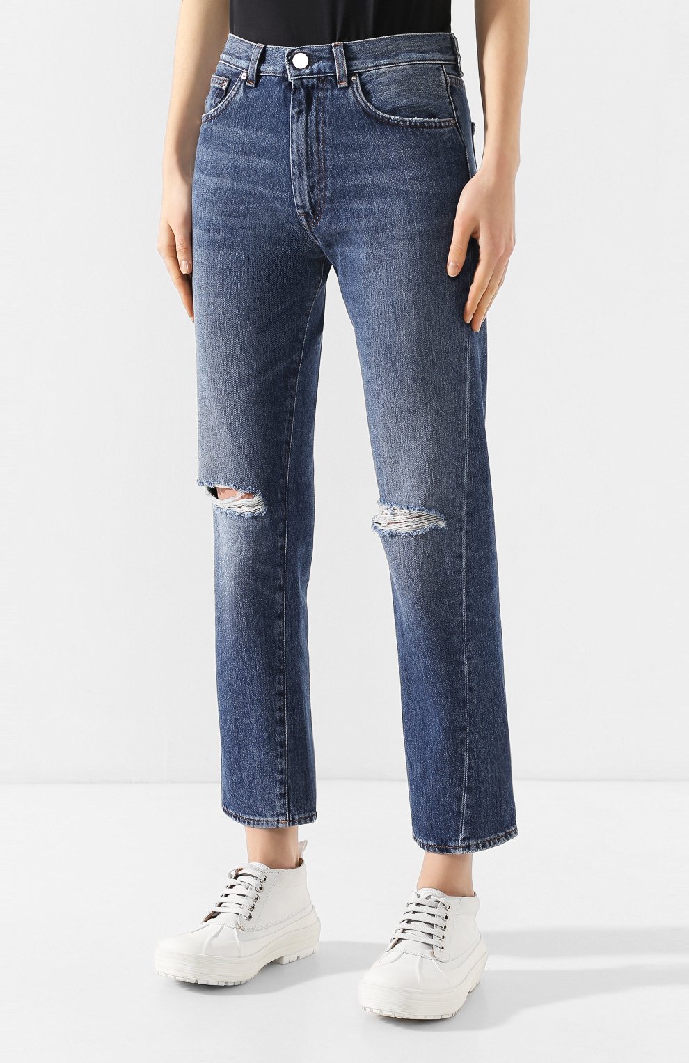 Джинсы с потертостями TOTEME, арт. 0RIGINAL RIPPED DENIM 32 195-232-740, фото 3