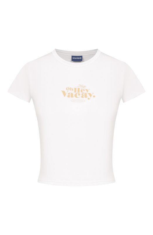 Хлопковая футболка HUGO Blue 50560769 Белый 50560769