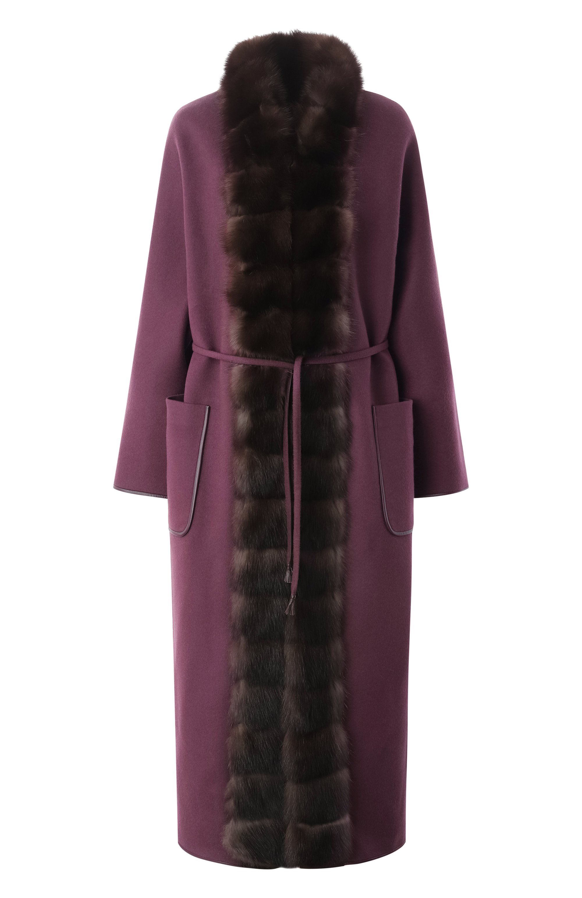 Кашемировое пальто с отделкой из меха соболя SABLEFUR, арт. 72213-SB-12, фото 1